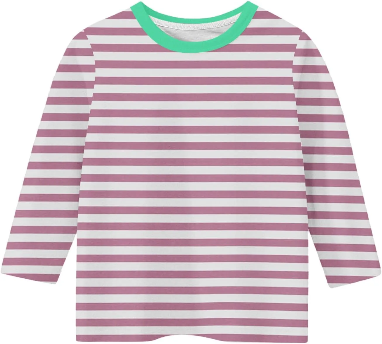 3/4 Length Sleeve Girls Tops Cute Graphic Tees Basic Crewneck Tops Trendy Blouses Back to School Outfits for Girls
