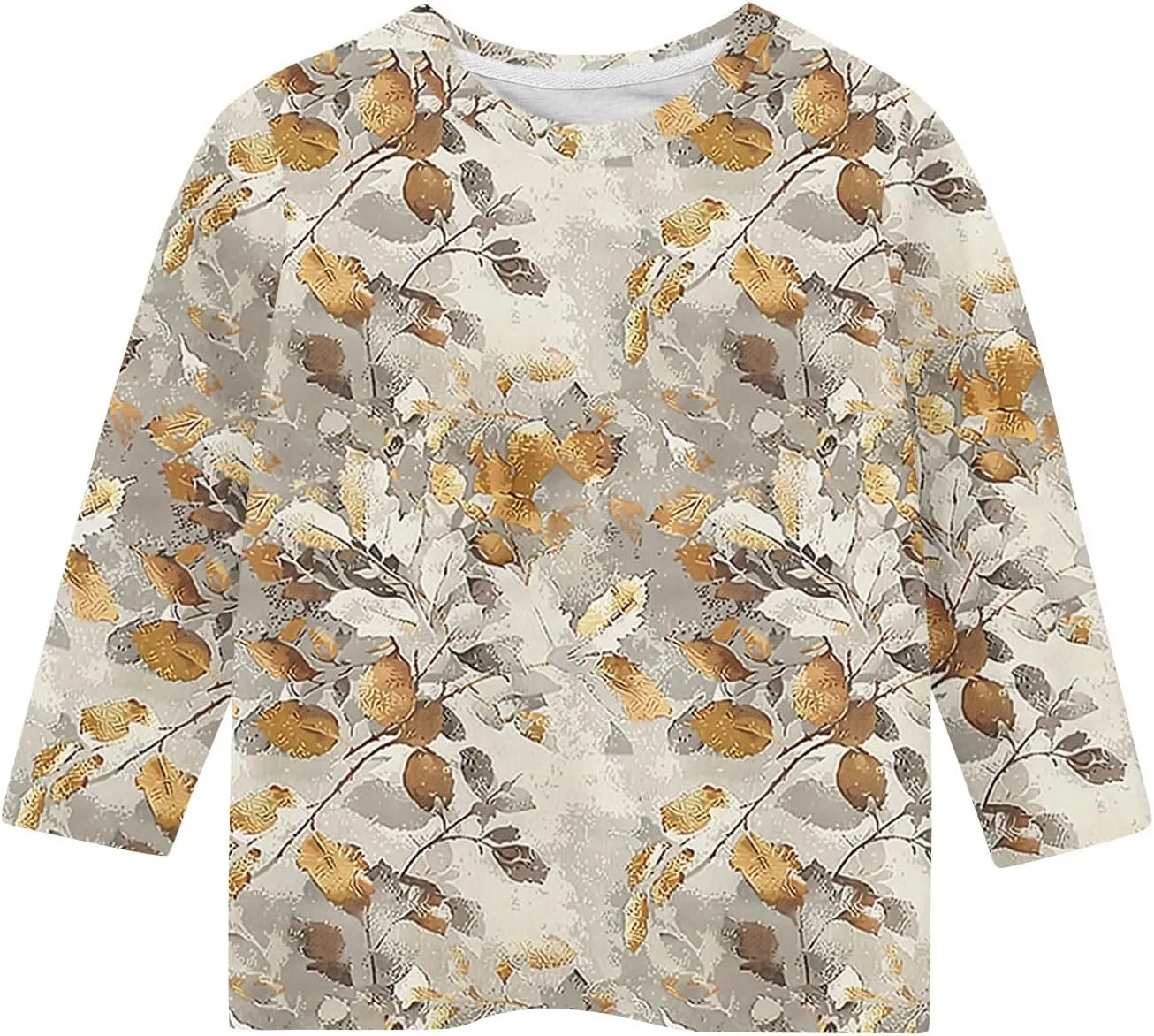 3/4 Sleeve Length Sleeve Girls Tops Funny Leaf Print Shirts 2025 Trendy Summer Tshirts Cute Preppy Blouses Outfits