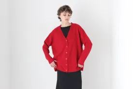 90s Pure Lambswool Oversized   Slouchy V Neck Cardigan