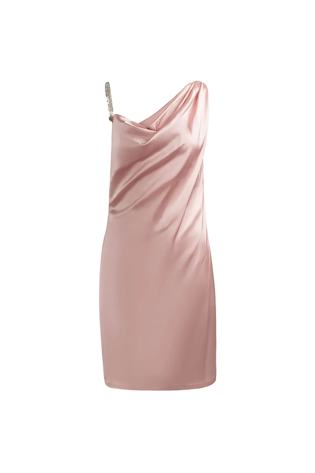 Asymmetric suspender dress | Thin cherry pink dress | Holiday dress