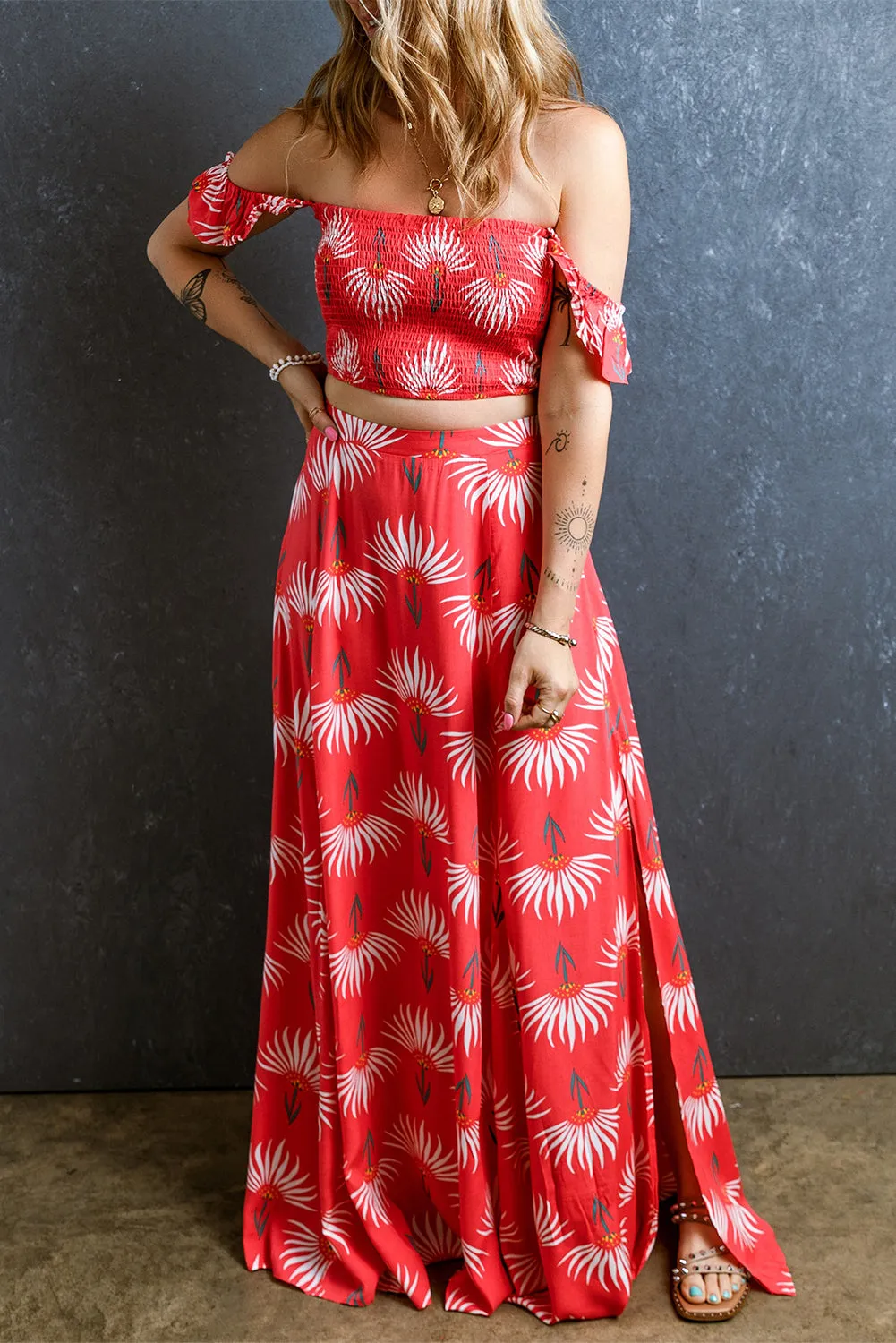 Beach-Ready Floral Maxi Set