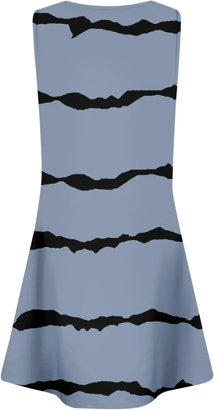 Beach Vacation Clothes for Women Summer Spring Dresses 2025 Sleeveless Square Collar Casual Sundresses