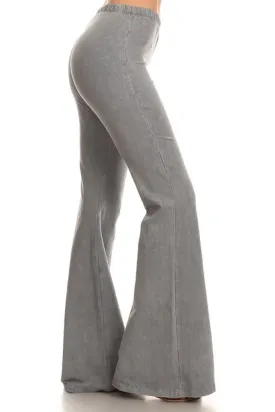 Bell Bottoms Denim Colored Yoga Pants Light Gray