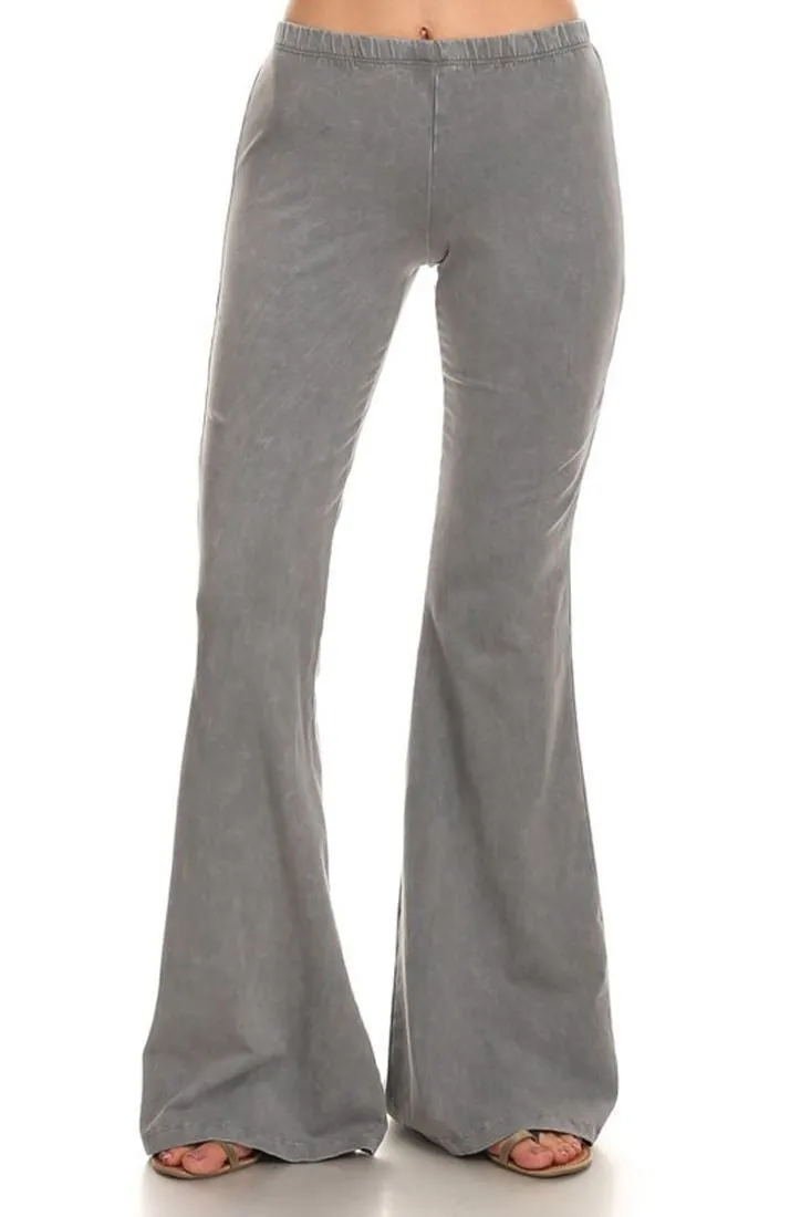 Bell Bottoms Denim Colored Yoga Pants Light Gray