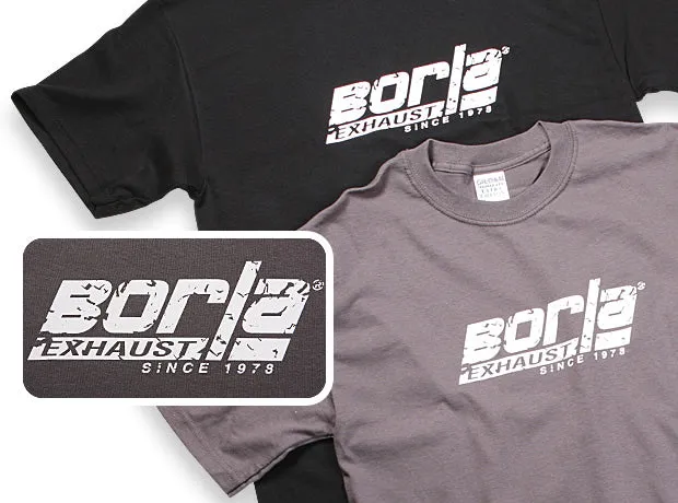 Borla 21261 Men's Distressed Charcoal Crew Neck T-Shirt - Medium.