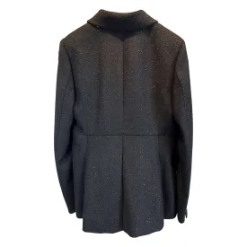 Chanel black jacket with white buttons