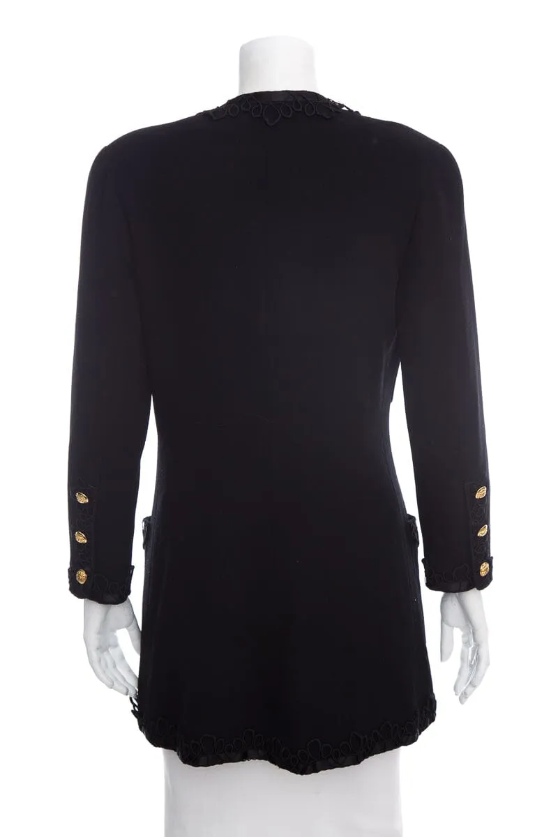 Chanel Boutique Vintage Black Lace Detail Jacket SZ 40