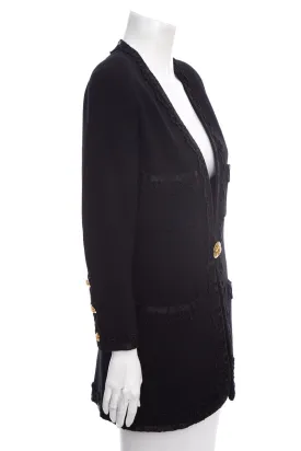 Chanel Boutique Vintage Black Lace Detail Jacket SZ 40
