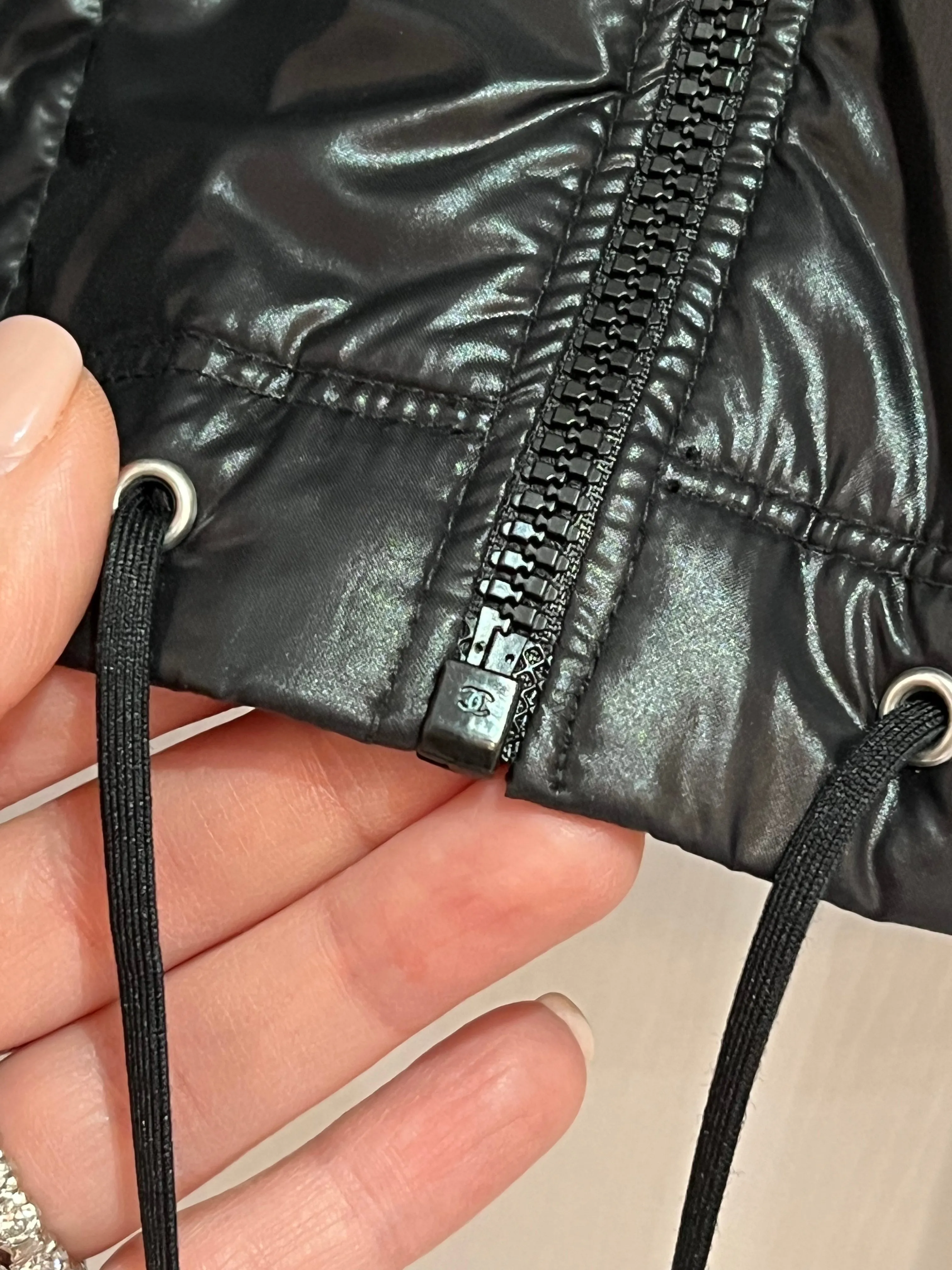 CHANEL HOODED NYLON JACKET
