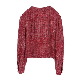 Chanel scarlet red tweed jacket 2019 spring collection