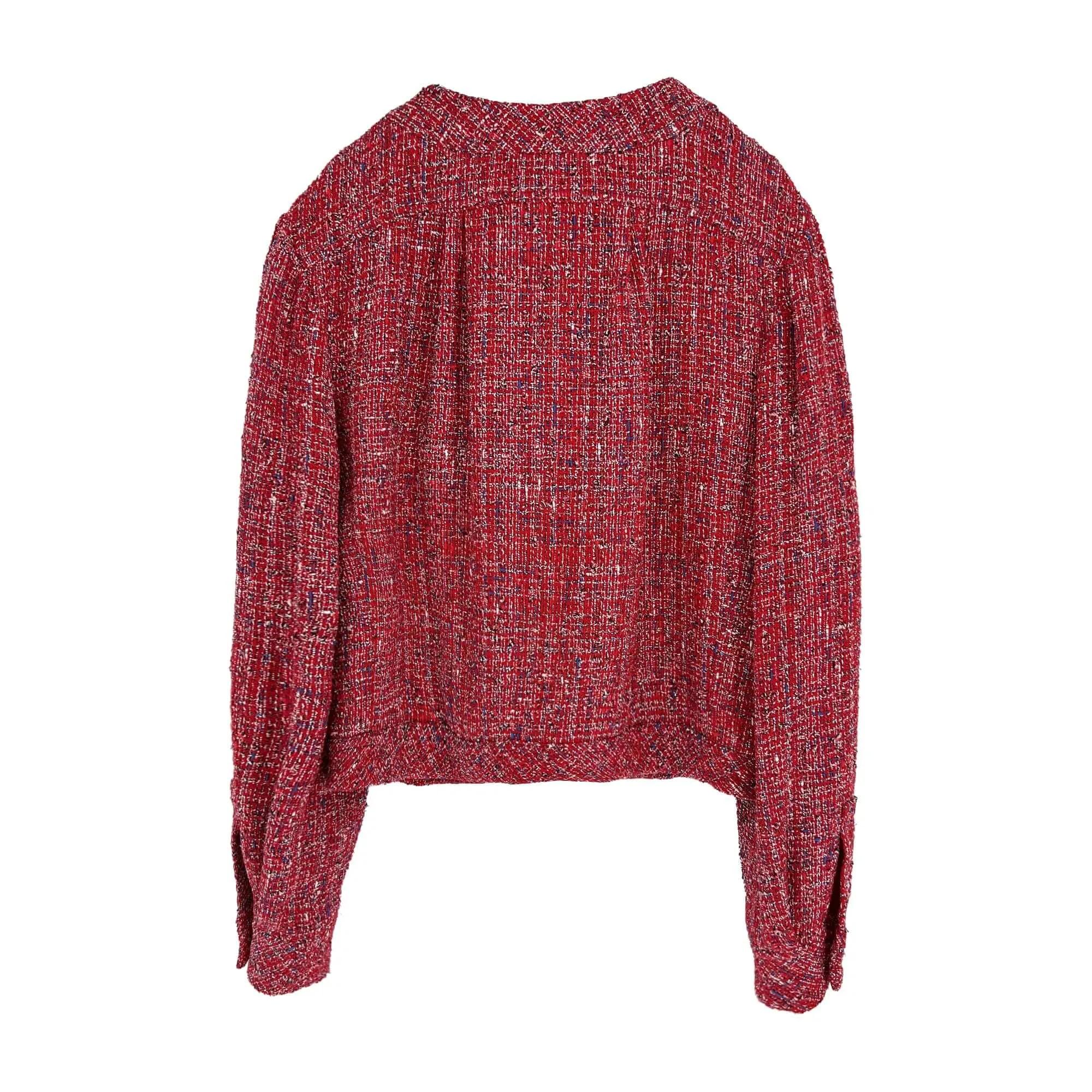 Chanel scarlet red tweed jacket 2019 spring collection