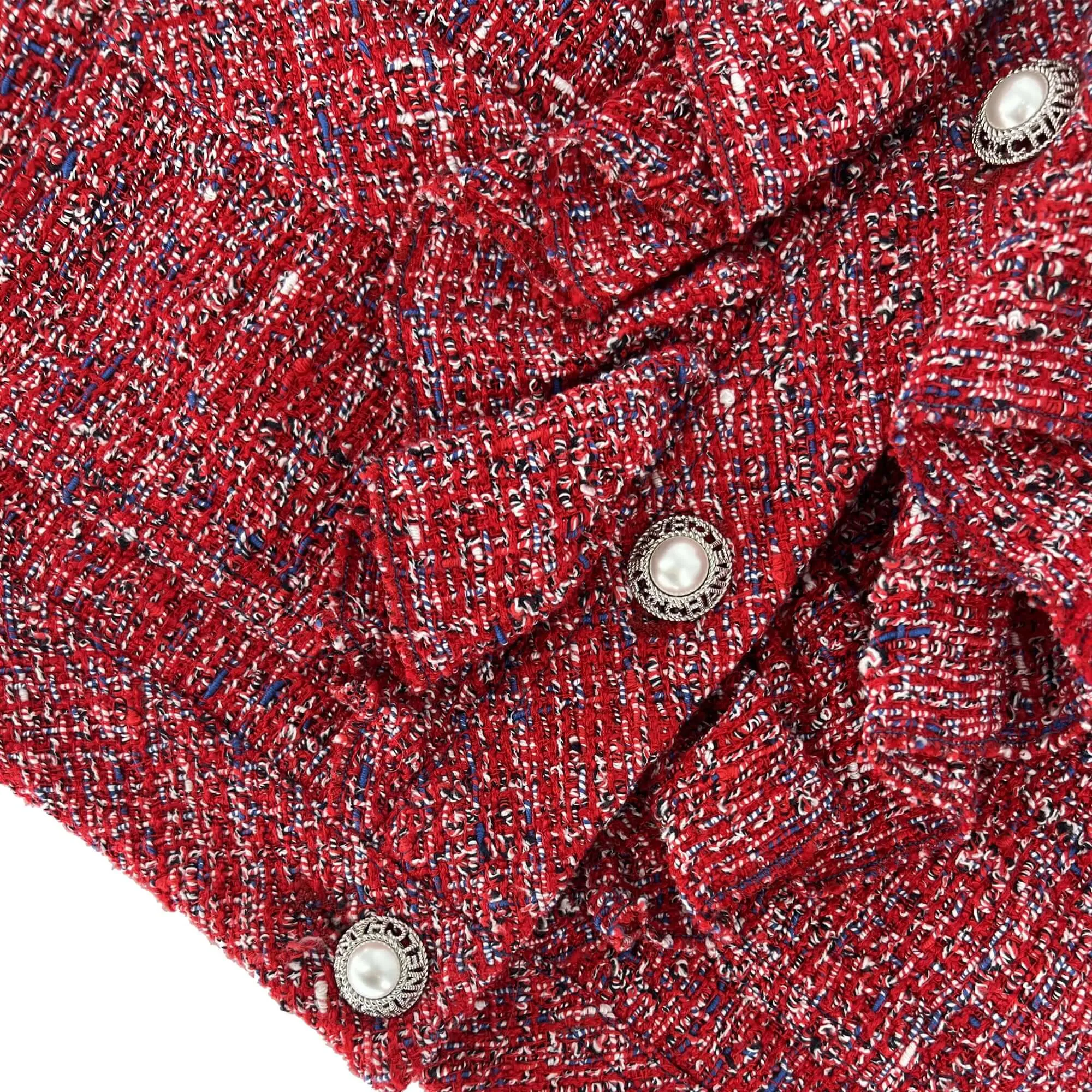 Chanel scarlet red tweed jacket 2019 spring collection