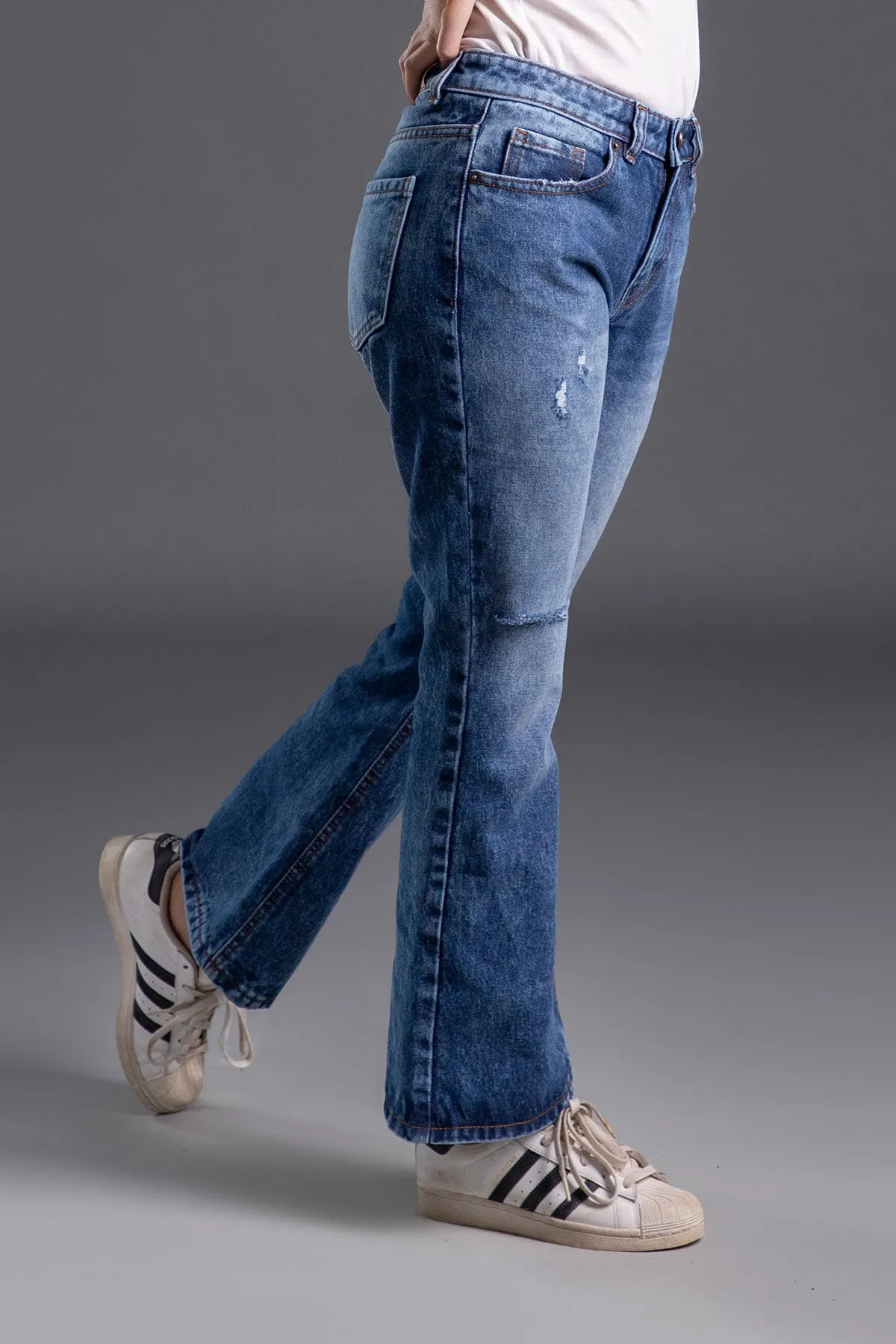 Cosmos Ripped Bootcut Jeans