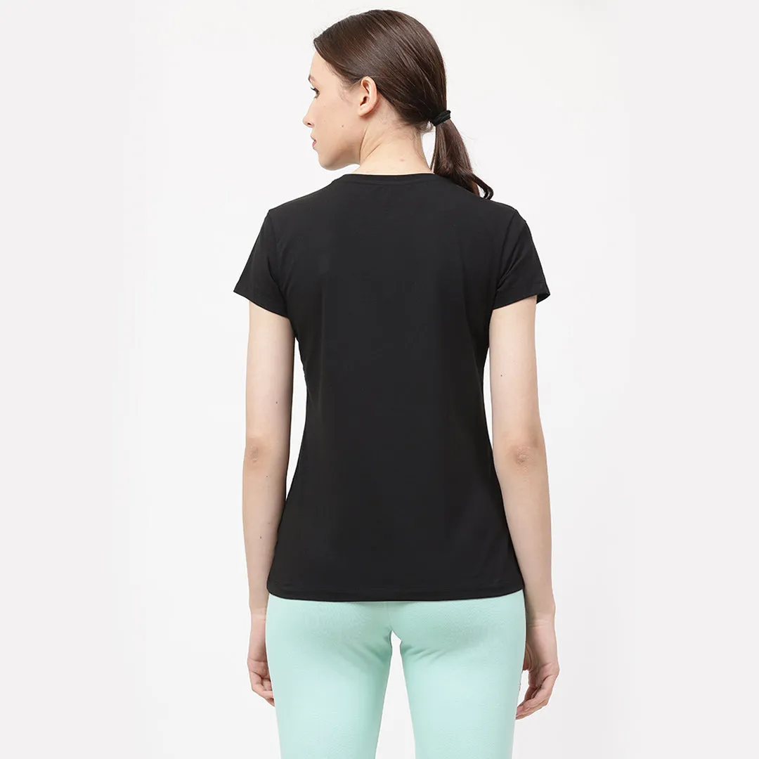Crew Neck Solid T-Shirt - Black