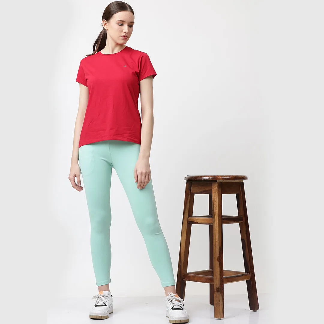 Crew Neck Solid T-Shirt - Chilli Red