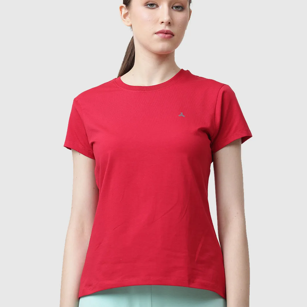 Crew Neck Solid T-Shirt - Chilli Red