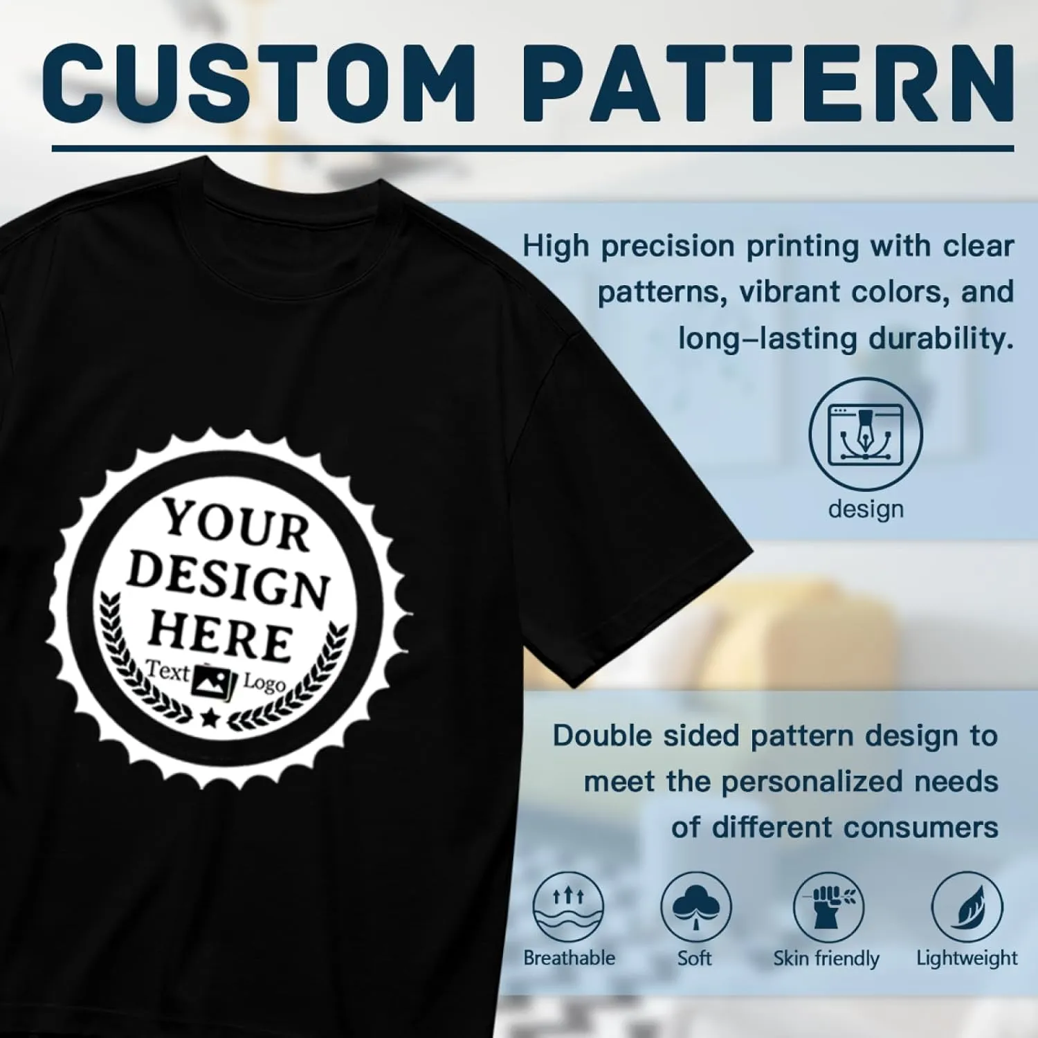 Custom T Shirts Made in USA Bulk Customized T Shirts for Men Women Design Your Own Personalized Shirt Tee Gifts