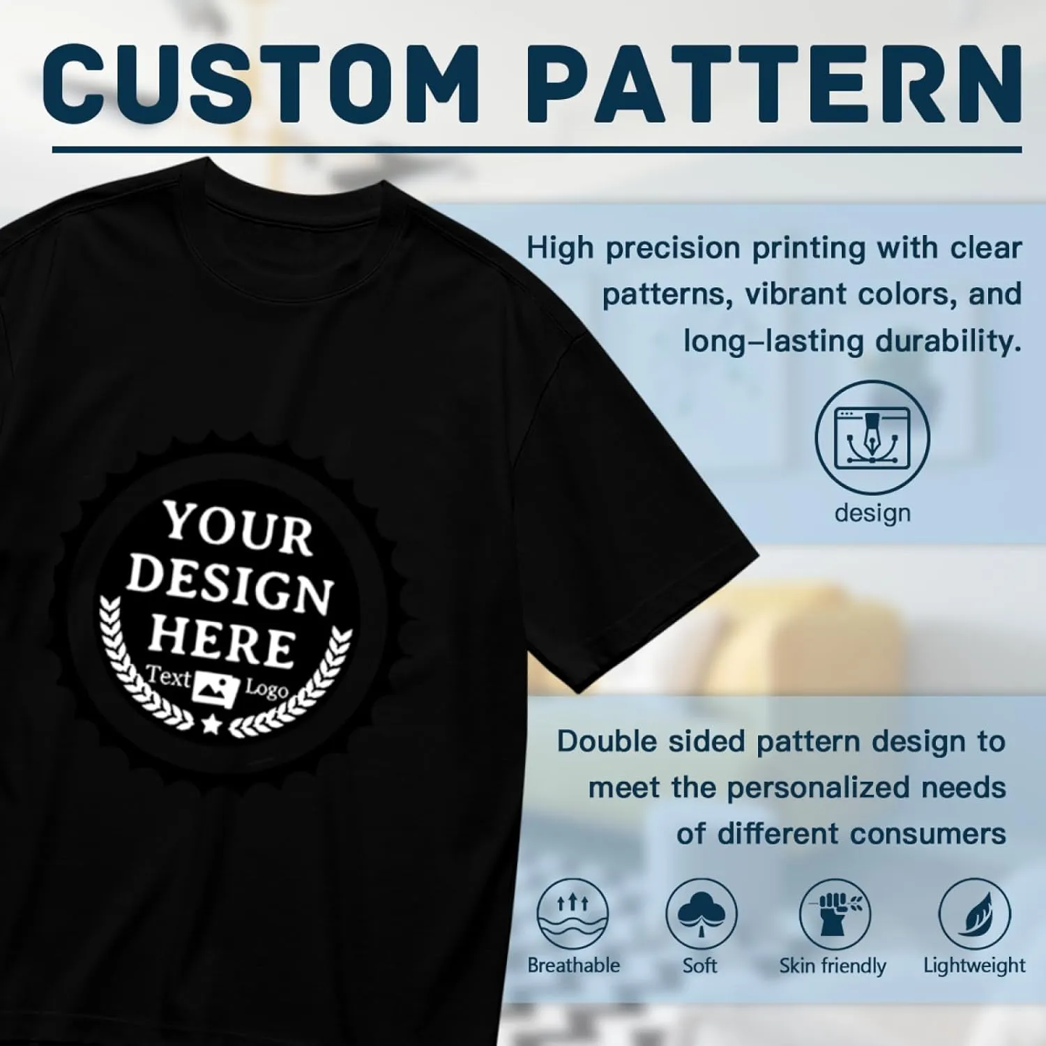 Custom T Shirts Made in USA Bulk Customized T Shirts for Men Women Design Your Own Personalized Shirt Tee Gifts