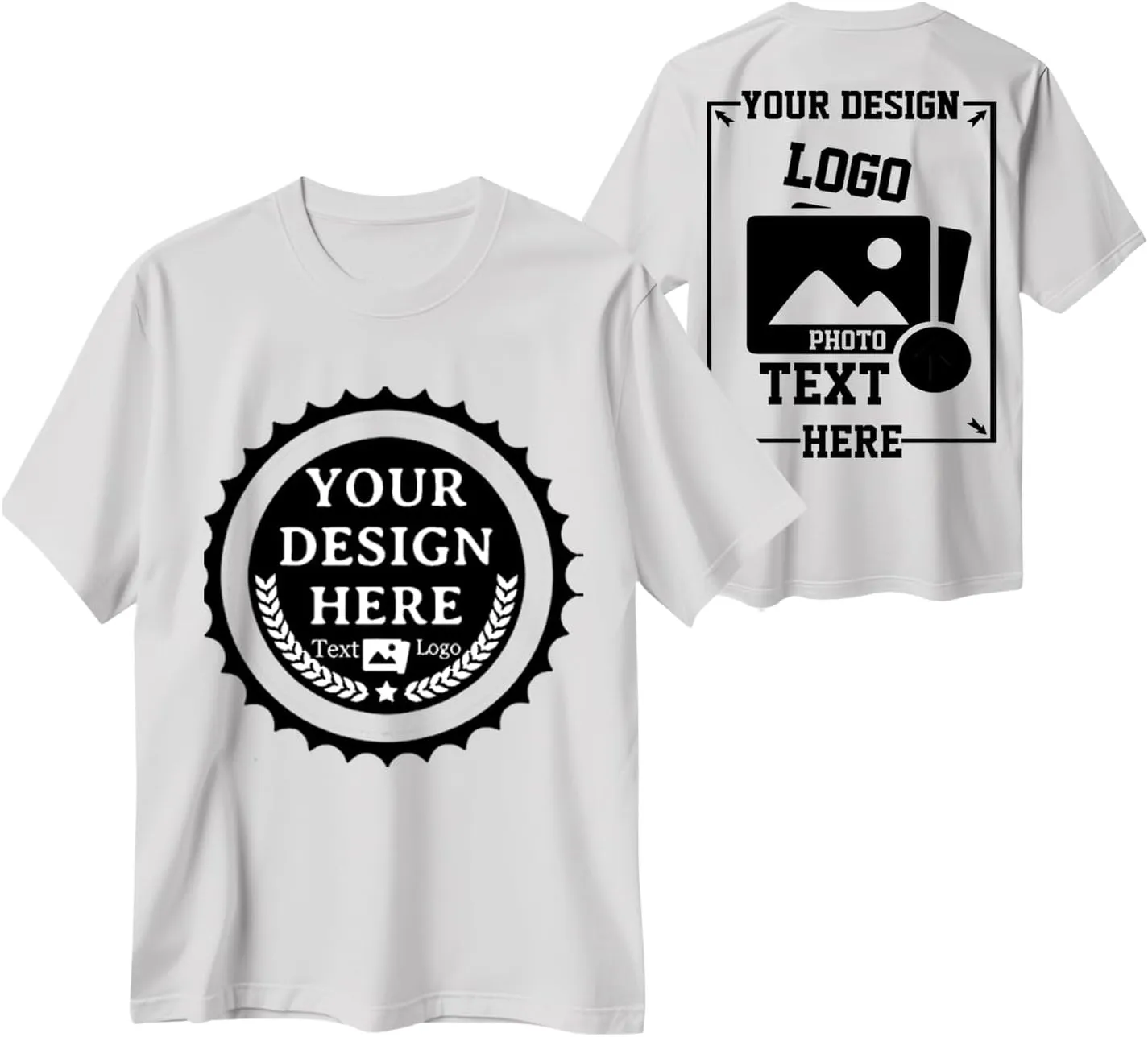 Custom T Shirts Made in USA Bulk Customized T Shirts for Men Women Design Your Own Personalized Shirt Tee Gifts