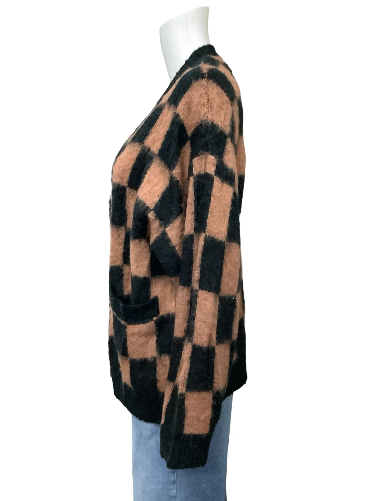 Day Dreamers Sweater Cardigan Checked Print Size: S