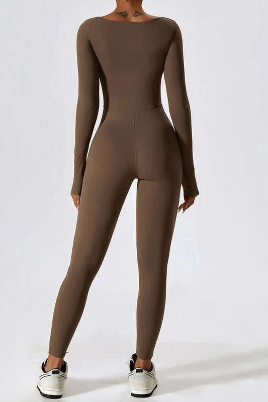Eboni Long sleeve square collar jumpsuit