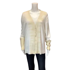Ecru Womens Cardigan Long Sleeve Tan Tie Dye Size: XL