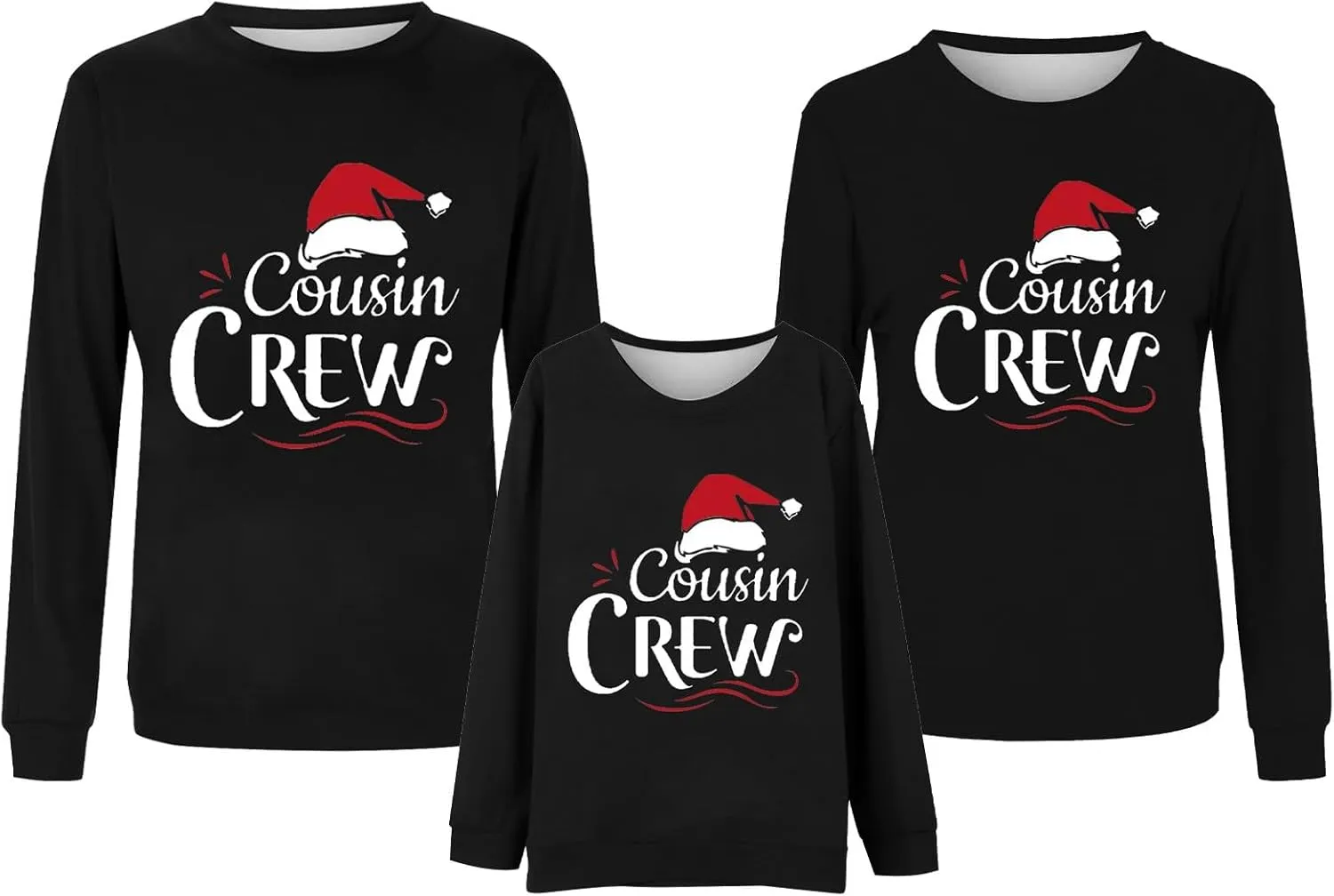 Family Matching Christmas Sweatshirts, Xmas Print Ugly Funny Jumper Long Sleeve Holiday Pullover Tops for Mom Dad Kid