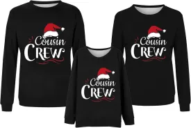 Family Matching Christmas Sweatshirts, Xmas Print Ugly Funny Jumper Long Sleeve Holiday Pullover Tops for Mom Dad Kid