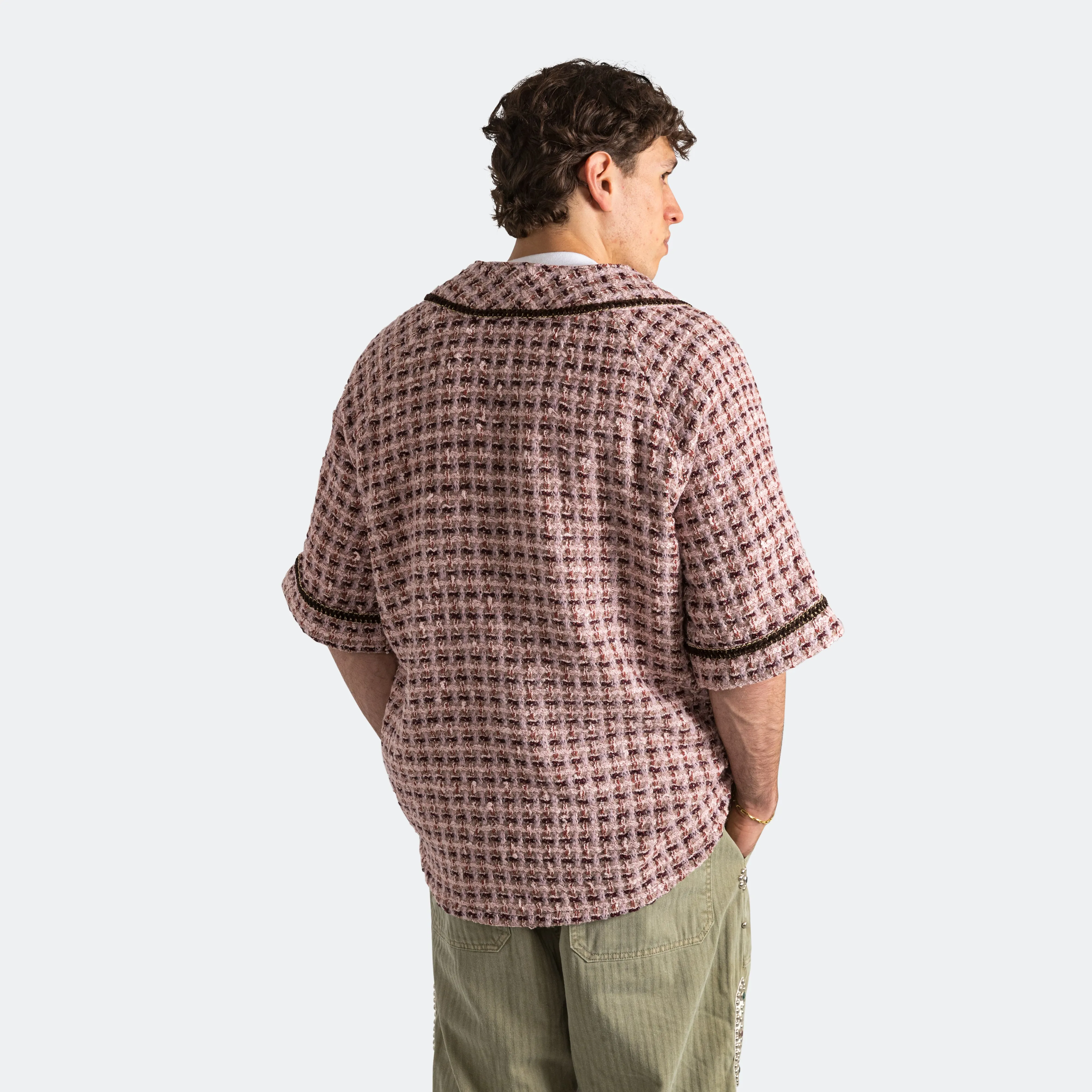 Fancy Tweed GREAT KOUNTRY Baseball Shirt - Pink