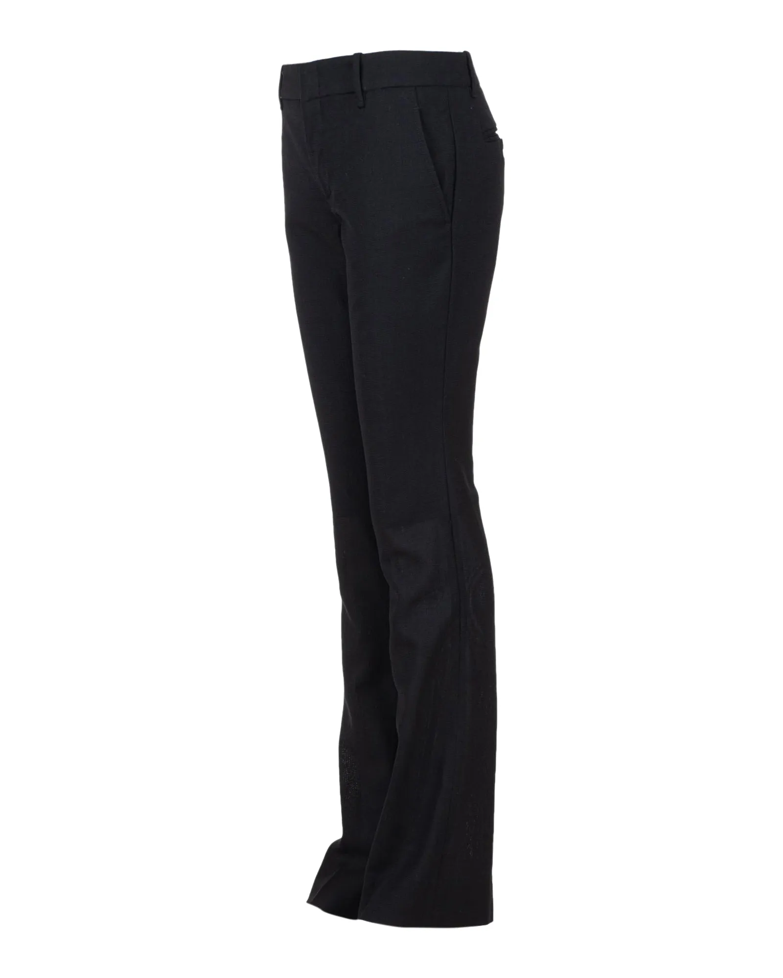 Flared Silk Trousers with Tweed Detail