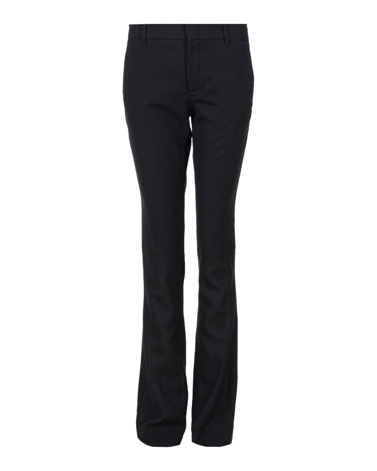 Flared Silk Trousers with Tweed Detail