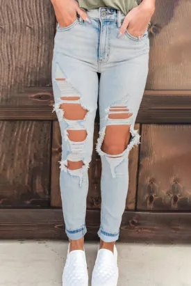 High Waist Vintage Washed Jeans