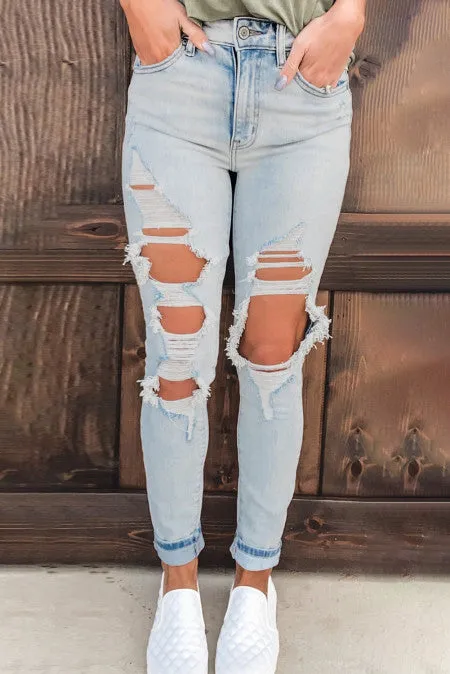 High Waist Vintage Washed Jeans