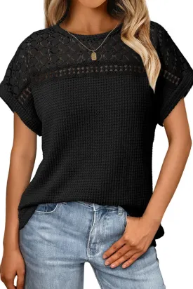 KevaMolly Womens T Shirts Solid Batwing Sleeve Cross Wrap Hem Tee Casual Tshirt Trendy Fitted Tee Tops