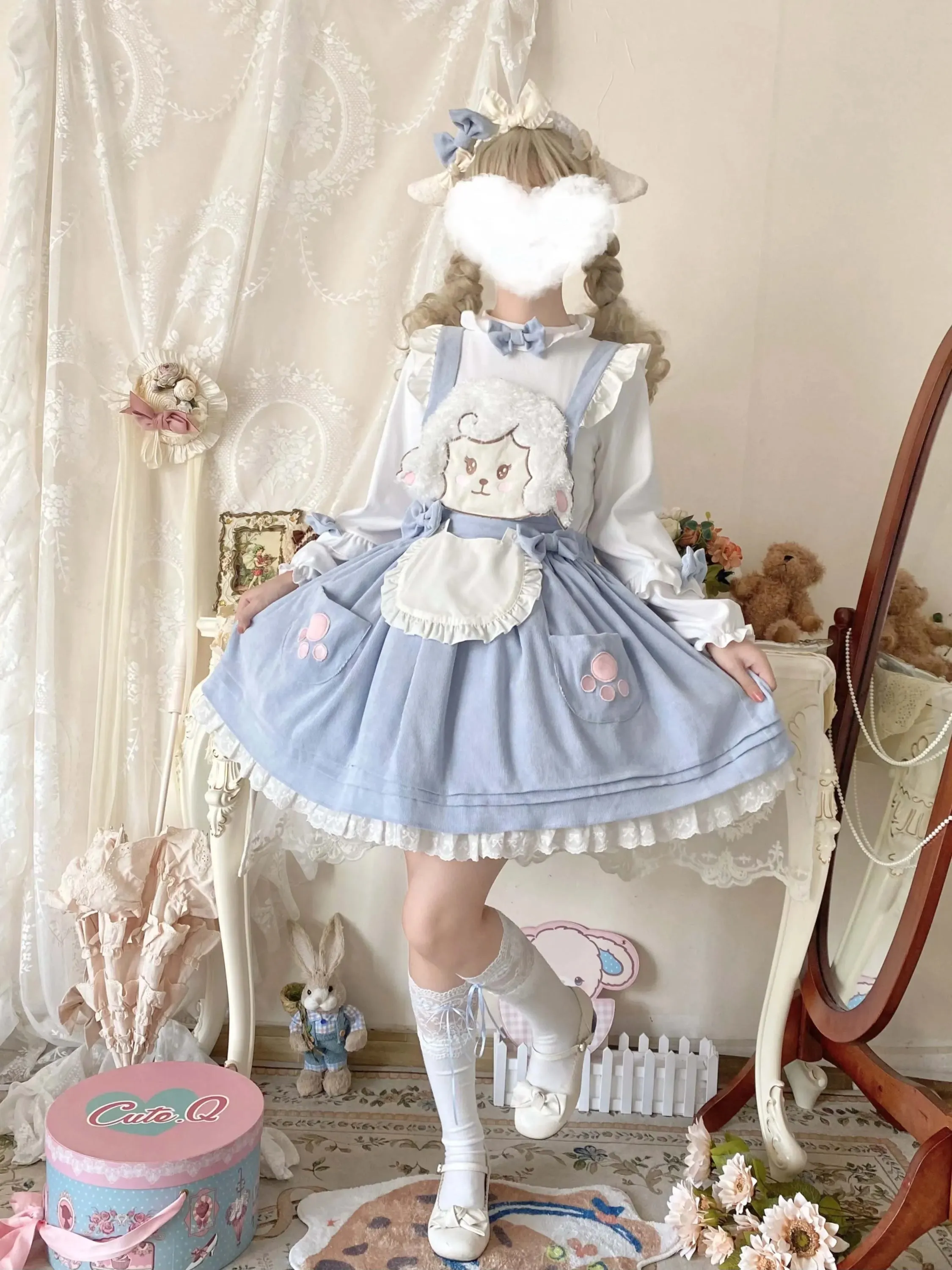 Kitsune Corudroy Suspender Dress