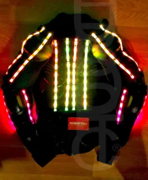 LED Robot dancer Jacket Sound Reactive Lights HUBOPTIC® Dj Jacket Customization ledgears10001