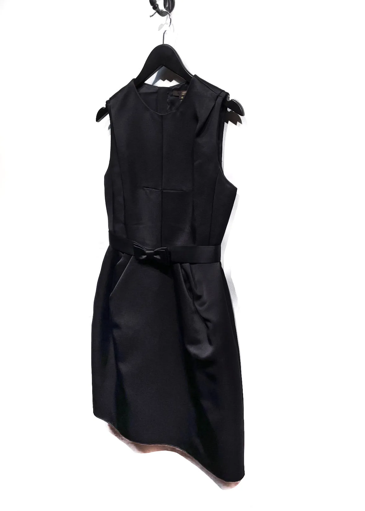 Louis Vuitton Black Thick Silk Bow Accent Sleeveless Dress