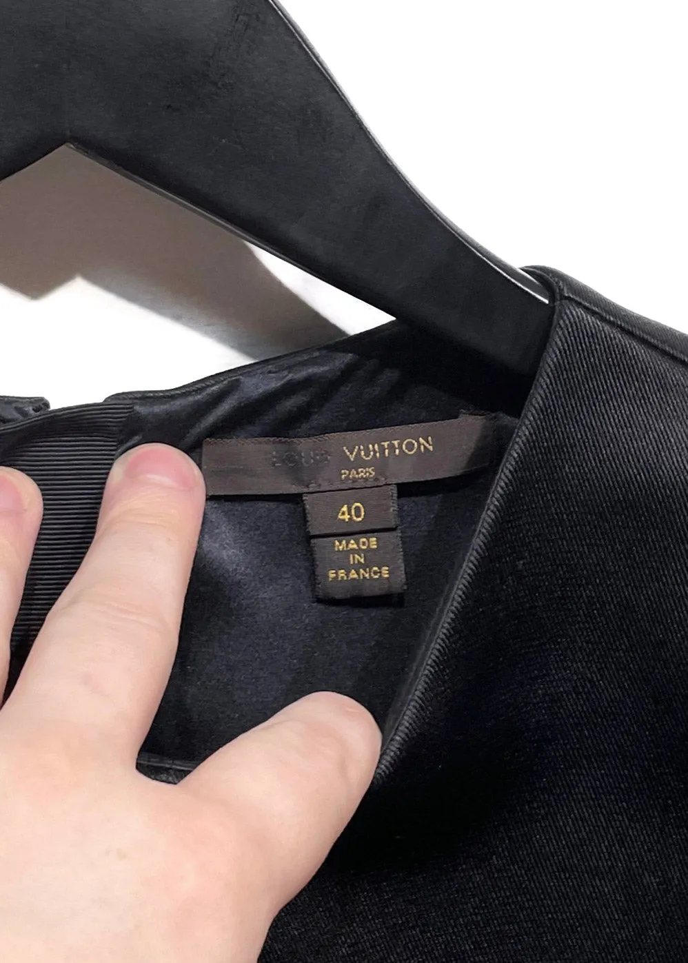 Louis Vuitton Black Thick Silk Bow Accent Sleeveless Dress