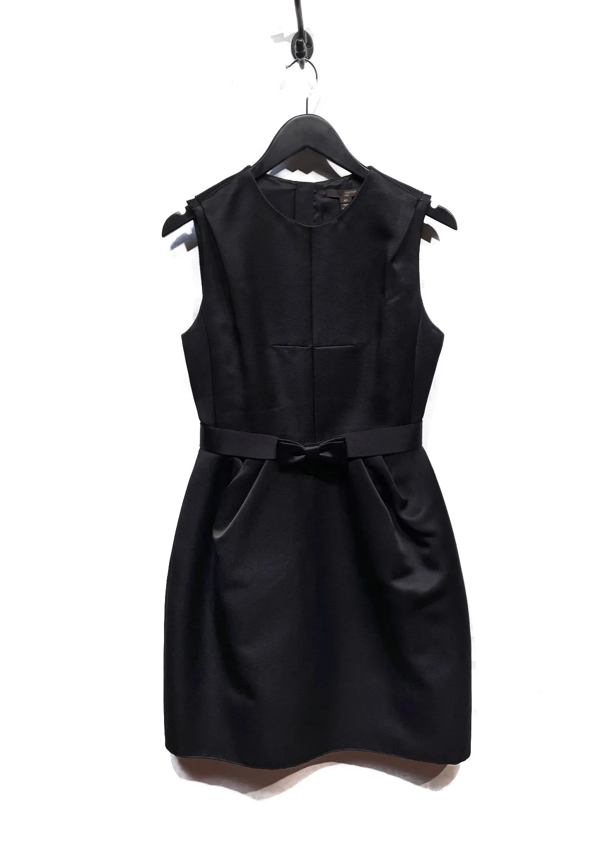 Louis Vuitton Black Thick Silk Bow Accent Sleeveless Dress