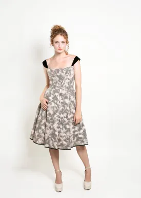 Louis Vuitton Fall 2010 Ivory , Pink & Black Feather Silk Quilted Cocktail Dress