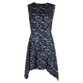 Louis Vuitton Lace Pattern Dress in Blue Silk