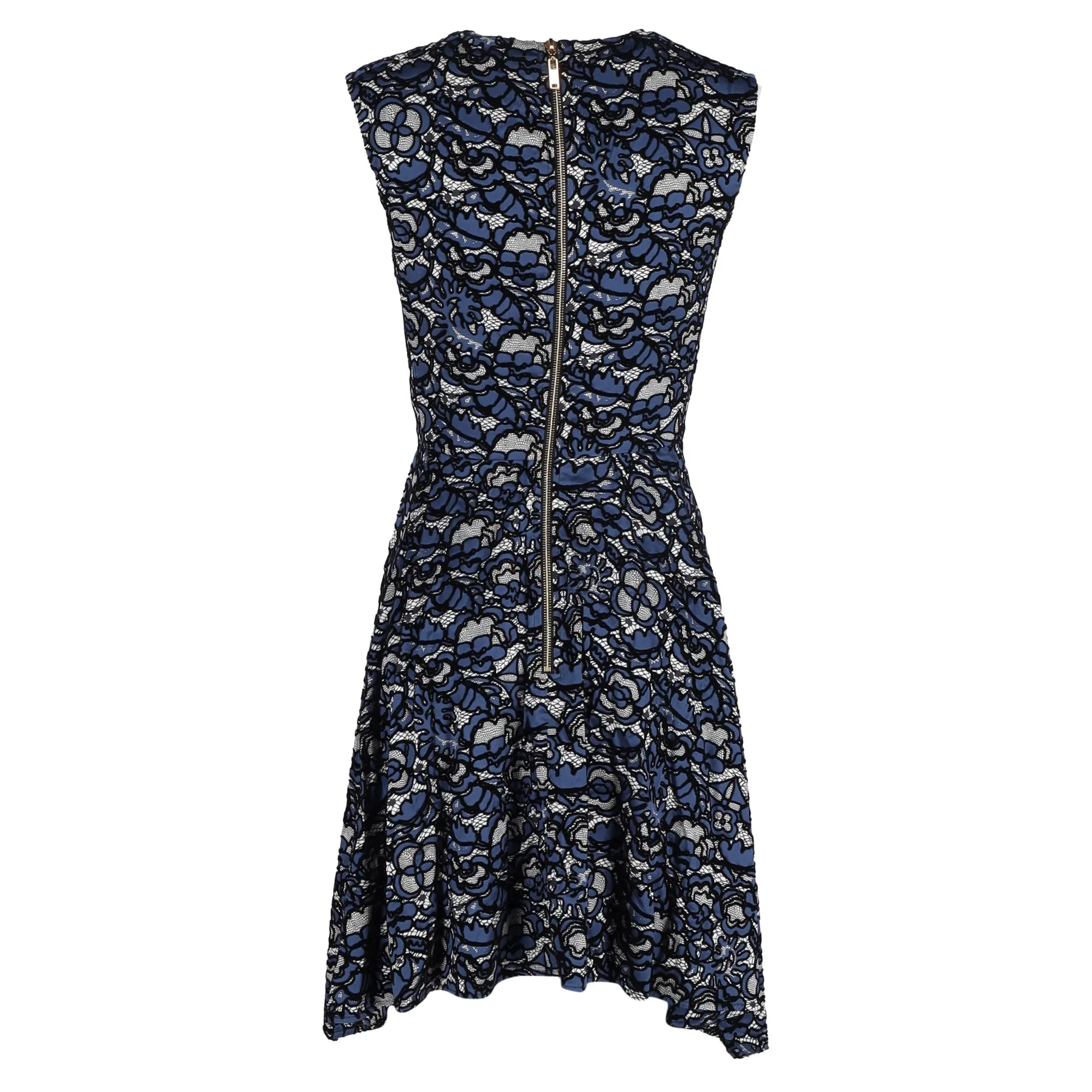 Louis Vuitton Lace Pattern Dress in Blue Silk