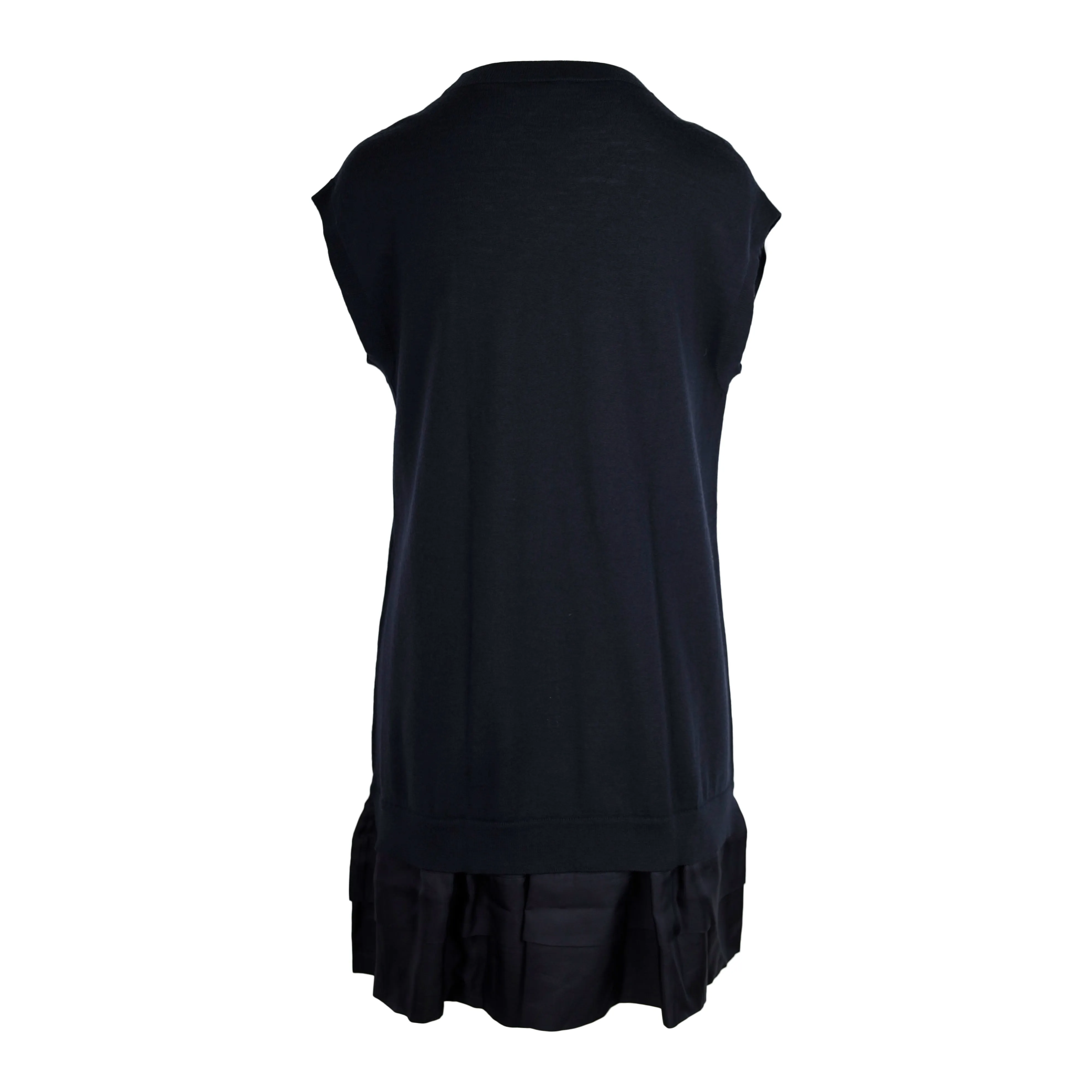 Louis Vuitton Navy Wool Dress with Sequin Details - '10s