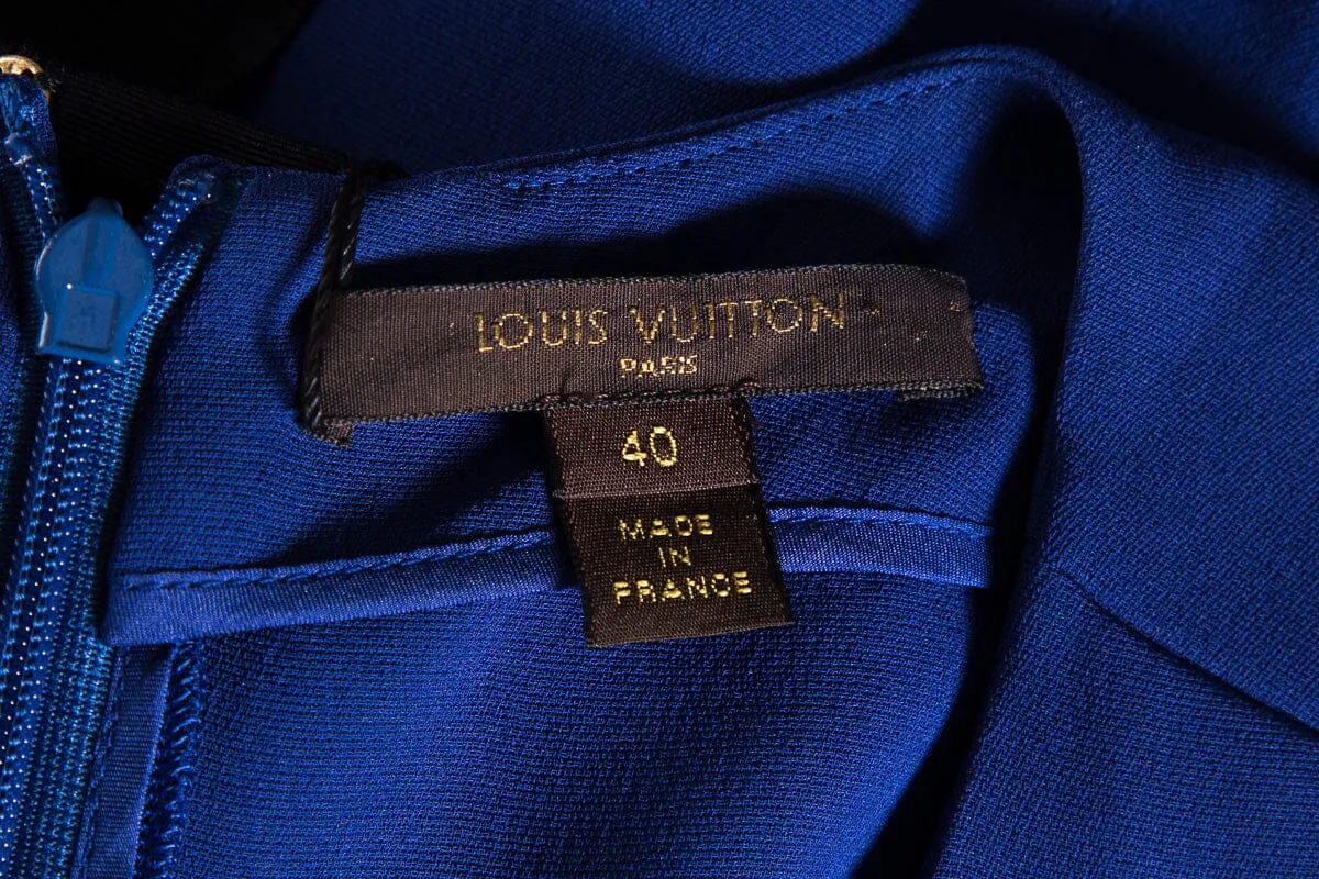 Louis Vuitton Royal Blue Sleeveless Dress SZ 40