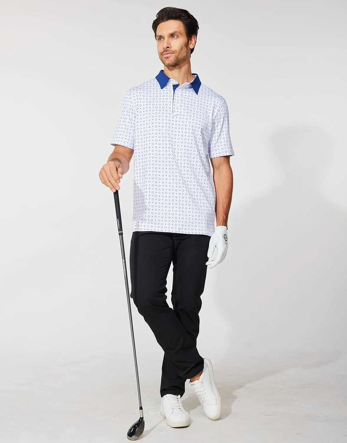 M MOTEEPI Men's Fashion Polo Shirts Short Sleeve Casual Lightweight Collar Slim Fit Golf Shirts T Shirts