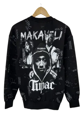 Men's Black Makaveli Graphic Long Sleeves Sweatshirt Regular Fit