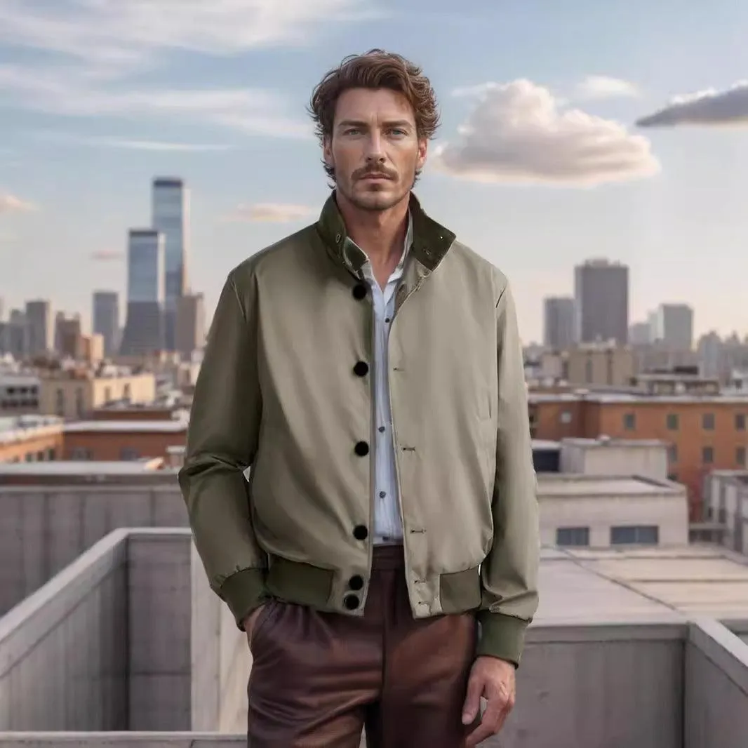 Men's Solid Color Baseball Jacket