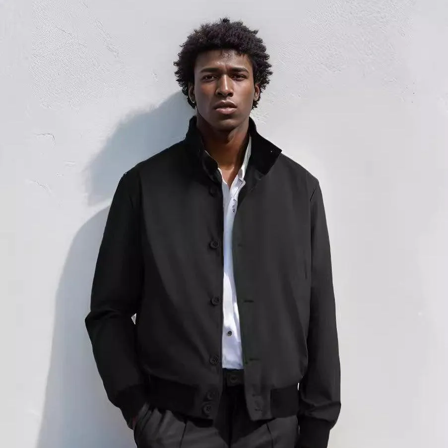 Men's Solid Color Baseball Jacket