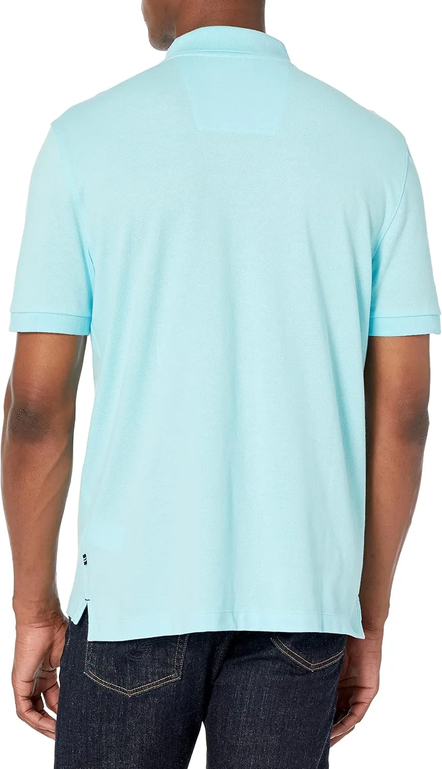 Nautica Men's Short Sleeve Solid Cotton Pique Polo Shirt