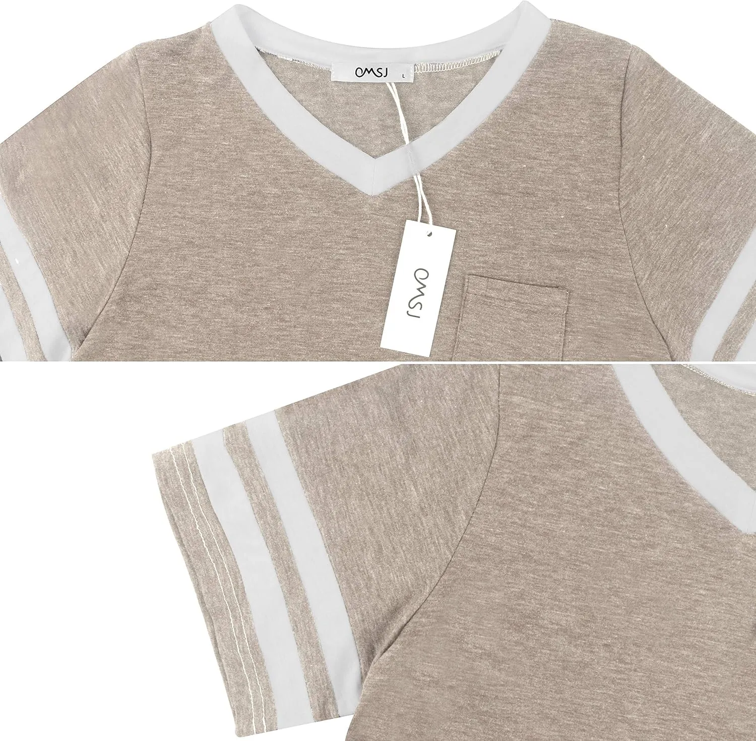 OMSJ Womens Summer Tops Casual Short/Long Sleeve T-Shirts